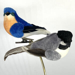 Vintage Clip‎ on Bird Christmas Ornaments 5" Length Tree Decorations LOT of 2